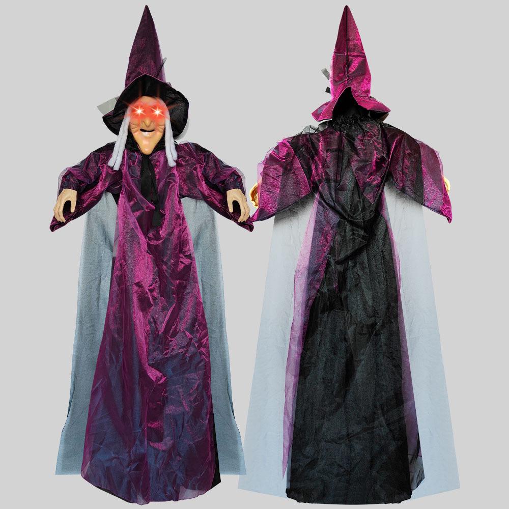 Voice-Activated Hanging Ghost Witch Pendant for Halloween Decorations