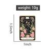 The Black Cat Tarot Enamel Pins Custom Night Sky Rose Brooches Lapel Badges Clothes Animal Jewelry Gift for Kids Friends