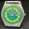 SEIKO 5 AUTOMATIC JAPAN 6309A MENS VINTAGE GREEN COLOR DIAL WATCH a702710-1 R210-a702710