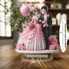 2D Flat Bohemian Style Heart-Shaped Acrylic Wedding Couple Desktop Decor, Suitable for Wall Decoration, Porch, Room, Villa, Accents Home, Hallway, or