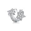 BAMOER 925 Silver Clear 5A Crystal Collection Family Heart Cross Charm Beads fit for Charm Bracelet & Necklace Pendant