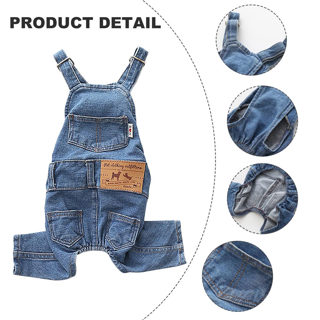 Hund Denim Overall Mode Haustier Jeans Latzhose Bequeme Welpen Kostüme Reine Baumwolle Hundekleidung für Kleine Mittlere Hunde und Katzen