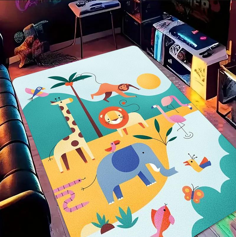 

Cute Animal Rug Soft Non Slip Rug Kids Room Bedroom Fun Cartoon Style Home Decor Mat Living Room Decoration Area Rug Bedroom 40X60cm