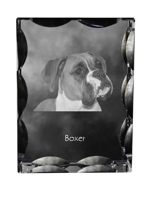 Boxer, German Boxer I – Crystal with a Picture of a Dog, Glass Statuette with a Picture |