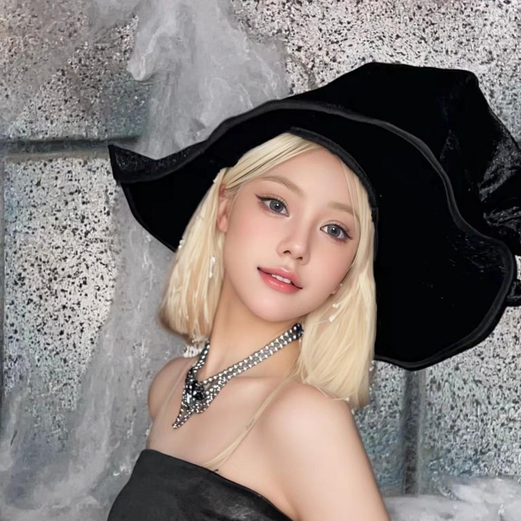 Halloween, Wrinkle Twist Magic Hat, High Quality, Thick Velvet Fabric, Witch Hat, COS Dress Up, DIY Lolita Hat