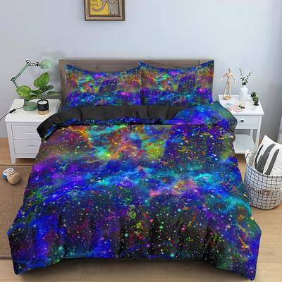 Galaktikas Kosmosa Gultas Veļas Komplekts 3D Visuma Sega Sedz Psychedelic Sega Sedz Ar Rāvējslēdzēju Queen Double Full Poliestera Sega Sedz
