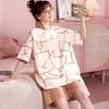 GMXIA Cute Panda Pajamas for Women In Summer, Short Sleeves and Shorts, Large-sized and Thin Summer Casual Home Wear Set