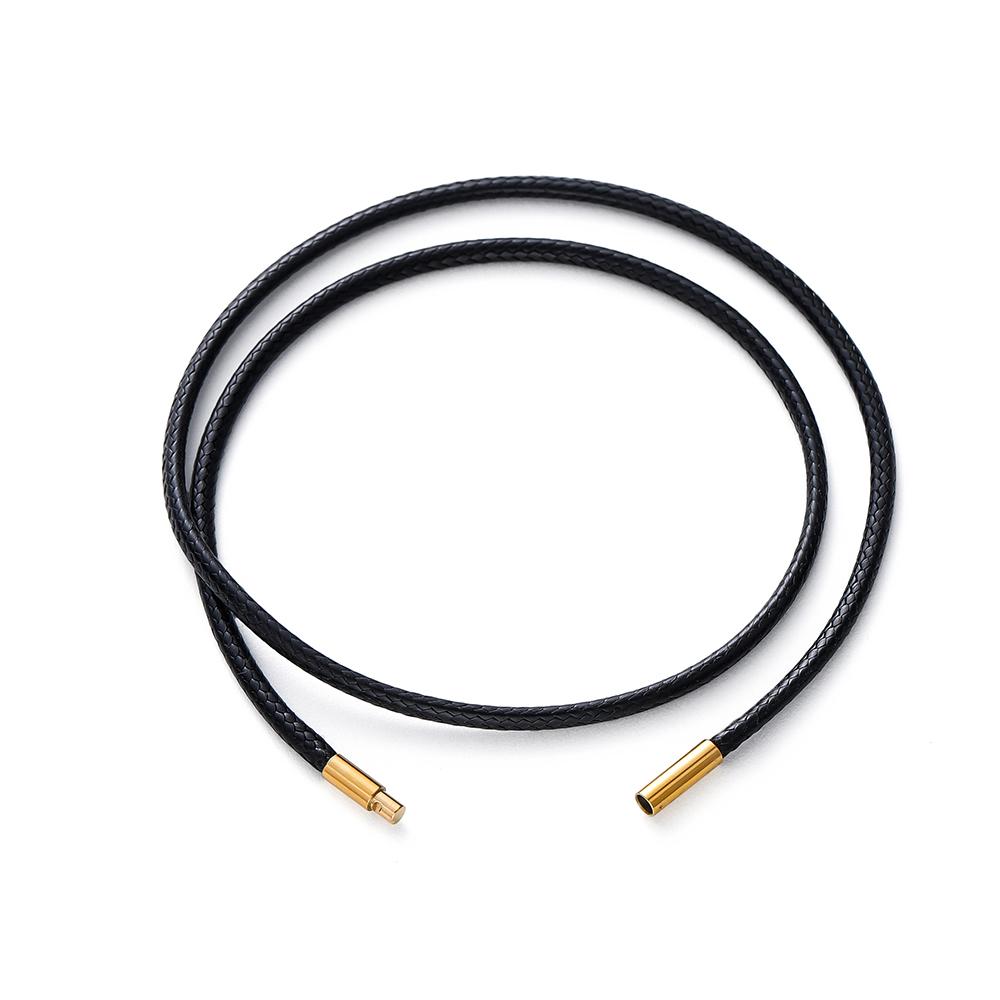 45/50/60cm Snur de ceară împletită maro negru Colier pandantiv DIY Fabricarea de bijuterii Coarda din piele lucrată manual Închizătoare de oțel Lant șir 60cm x 3.0mm