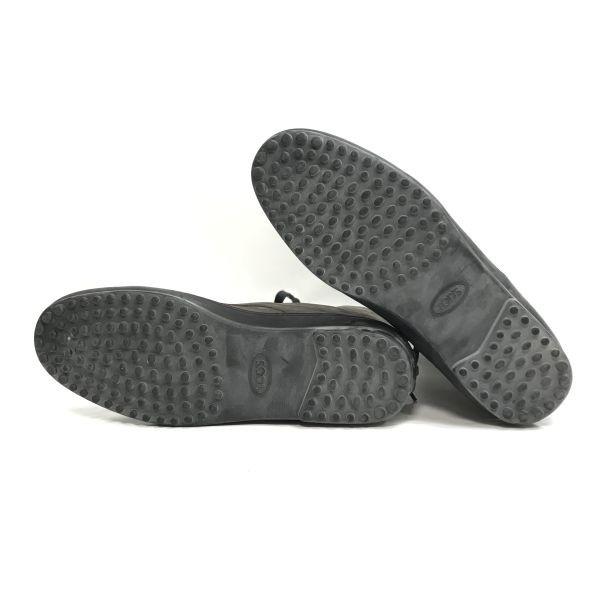 TOD’S Leather Lace-Up Boots Size 39 24.5 Women’s Short Mid Gray Leather Boots Shoes(USED)