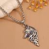 Hip-hop European and American Wolf King Necklace, Titanium Steel Stainless Steel Necklace Wolf Head Necklace, Non-fading, Non-oxidizing and Washable