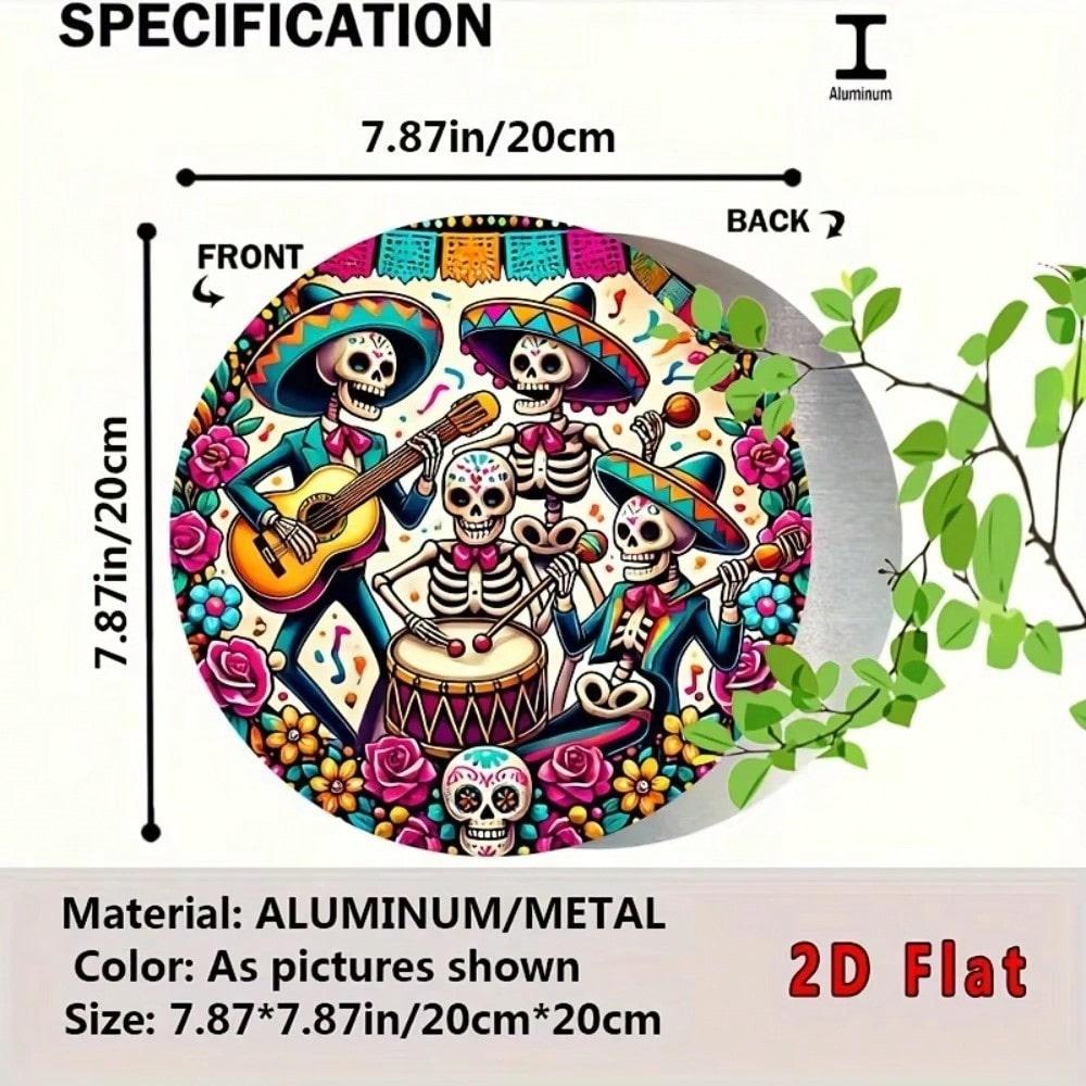 

Vibrant Day Of The Dead Metal Wall Art Sign Durable Decor For Home Garage