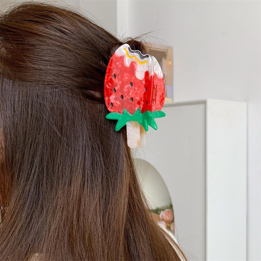 Sweet Ice Cream Shark Clip Cute Delicious Food Claw Clip Lovely Fruit Series Hair Claw  Girls