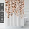 Rustic Brown Leaf Shower Curtain with Hooks, Watercolor Botanical Eucalyptus Bathroom Decor, Boho Farmhouse Waterproof Polyester