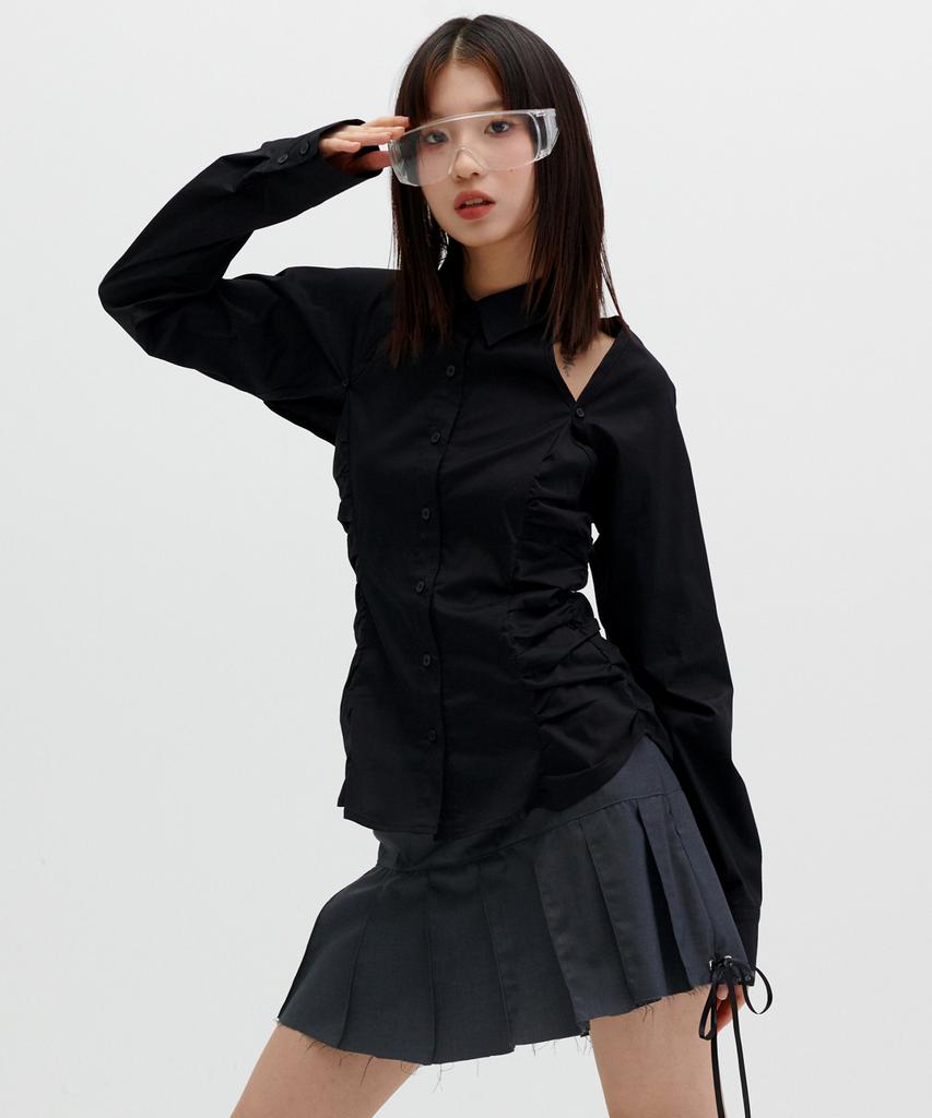 Leoninghai Two-Way Bolero Shirt [Black]