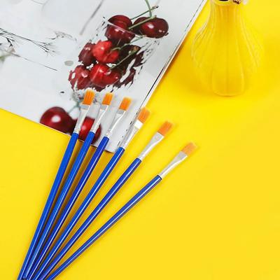 50Pcs Painting Brushes Set Art Round Flat Hair Nylon Hair Paint Brush for Oil Acrylic Watercolor Kids/Artists/Beginners/Students