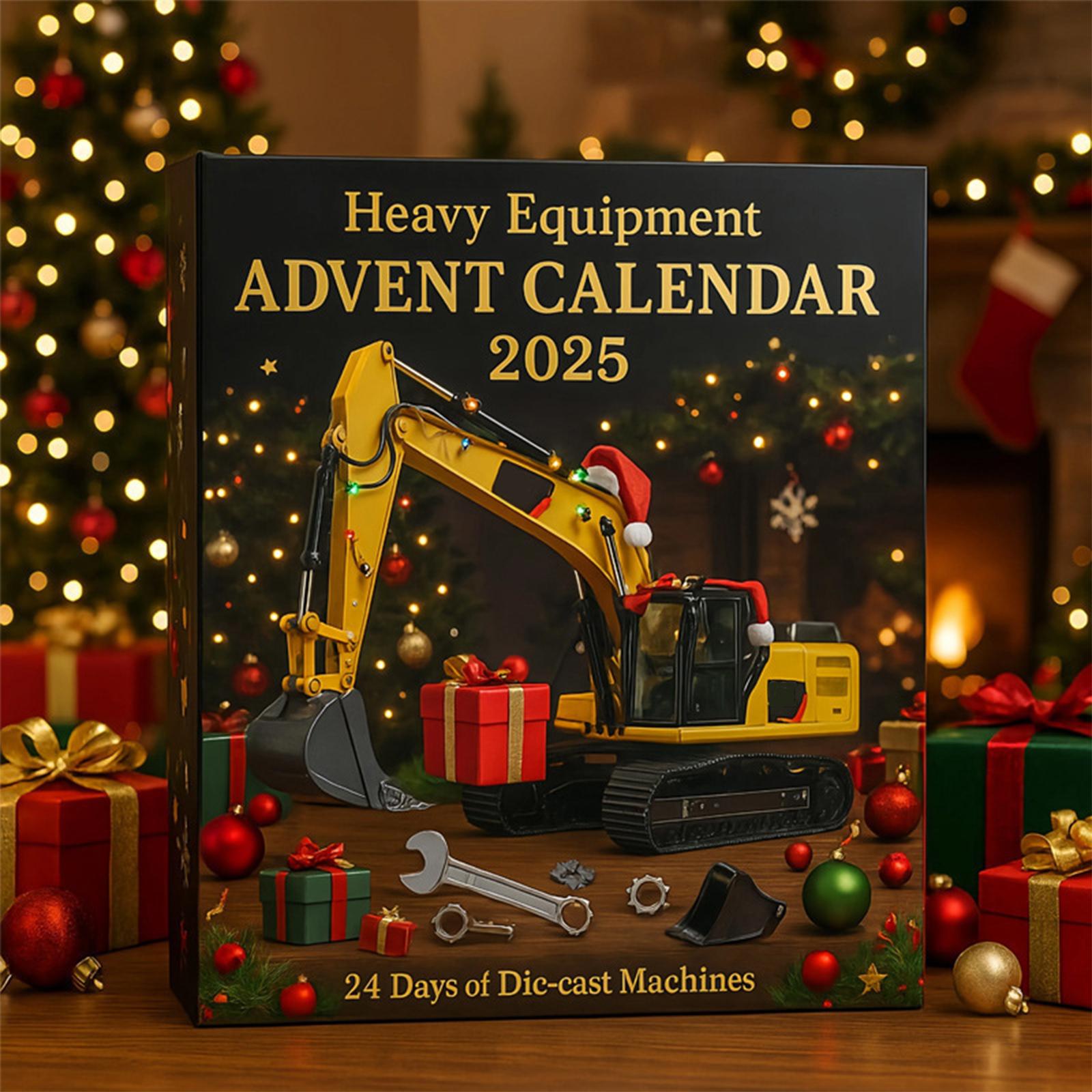 24 Days Christmas Countdown Calendar 2D Flat Construction Vehicle Ornaments Christmas Advent Calendar Advent Countdown Calendar China Mainland