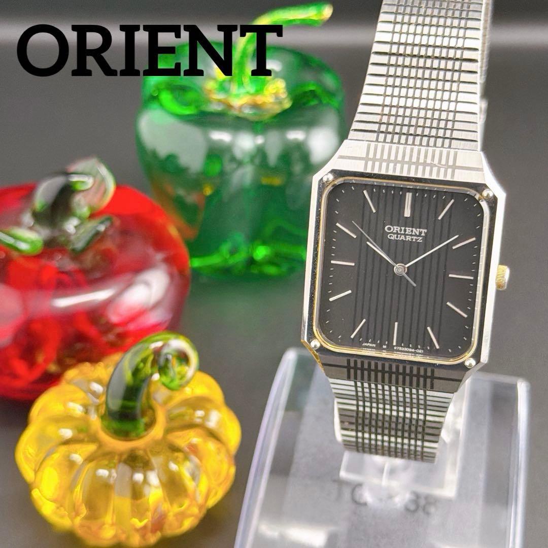 [Rare/Good Condition] Old Orient Tank Black Quartz Men s Watch