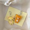 Kawaii Rilakkuma Easy Bear Phone Rope Chain Keyrings Lazybear Doll Keychains Bag Key Pendants Gift