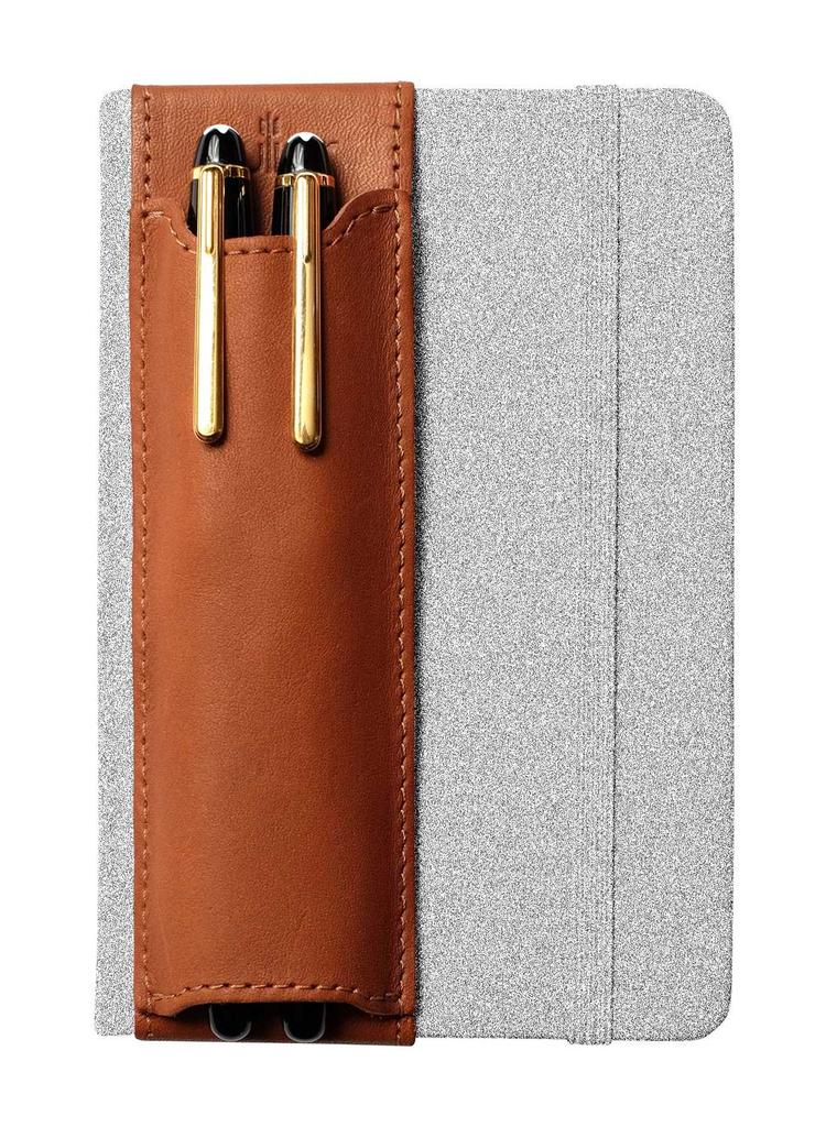 Quiver Two-Pen Holder for Moleskine Hardcover (A6) Brown Leather