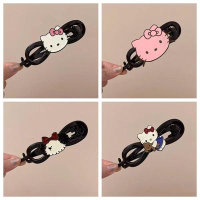 Charming Cat Cartoon Hair Twister Clip - Stylish Women's Updo Accessory