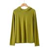 Women's Warm Ginger Velvet Hoodie: Versatile Spring/Autumn Solid Color Top