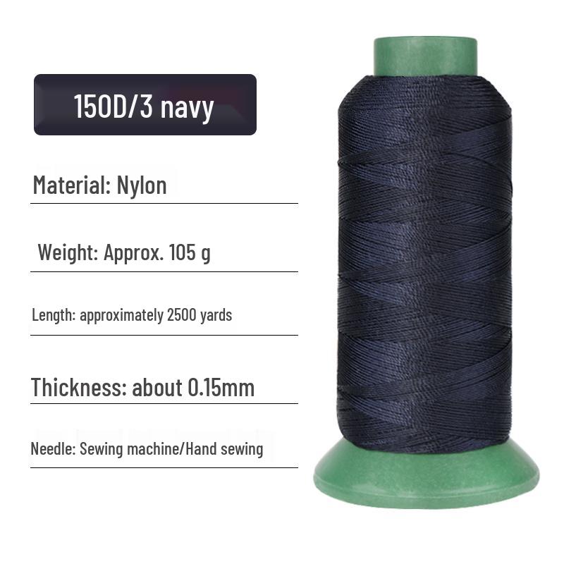 150D/3-Ply High-Strength Mercerized Nylon Thread for Sewing and Leatherwork