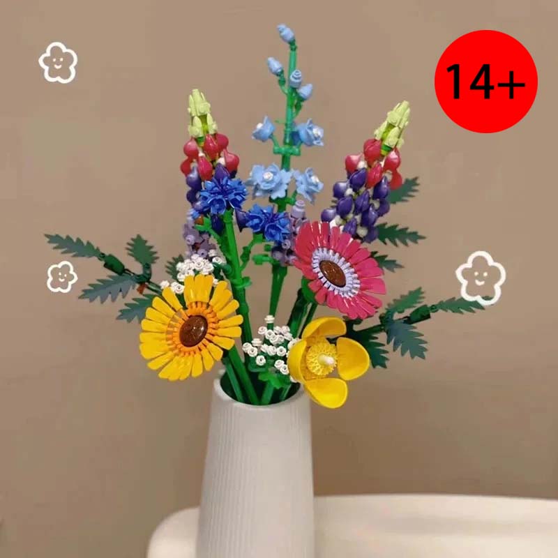 Christmas Floral Bouquet Building Blocks, Creative Gift For Christmas & Advent Calendar