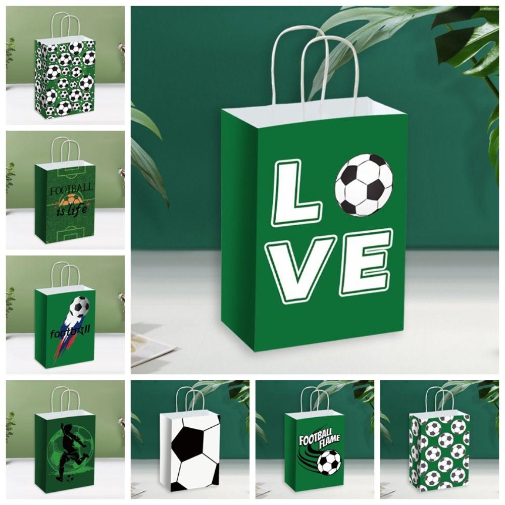 12 PCS Printed Gift Bags for Soccer Events Large Capacity Portable Football Themed Favor Bags 12Pcs/Set Lightweight