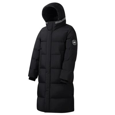 Outdoor Waterproof Long Down Jacket, Loose and Thick Hooded White Duck Down Over The Knee Jacket
