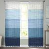 Holzmaserung Gestreift Ländlicher Stil Blauer Farbverlauf Fenster Tüll Vorhänge für Wohnzimmer Hotel Luxus Dekoration Transparente Vorhänge