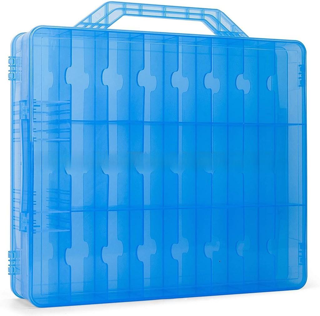 

Прозрачный 48-ячеечный пластиковый ящик для хранения лаков для ногтей для ежедневного использования синий