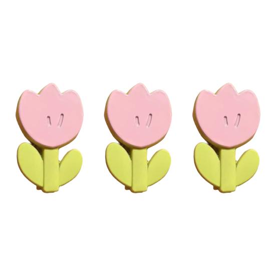 

3Pcs Girl Hairpins Tulip Shape Non-Slip Small Design Invisible Fixation Hair Pins Smooth Surface Side Bang Hair Pins Versatile Hair Accessory розовый