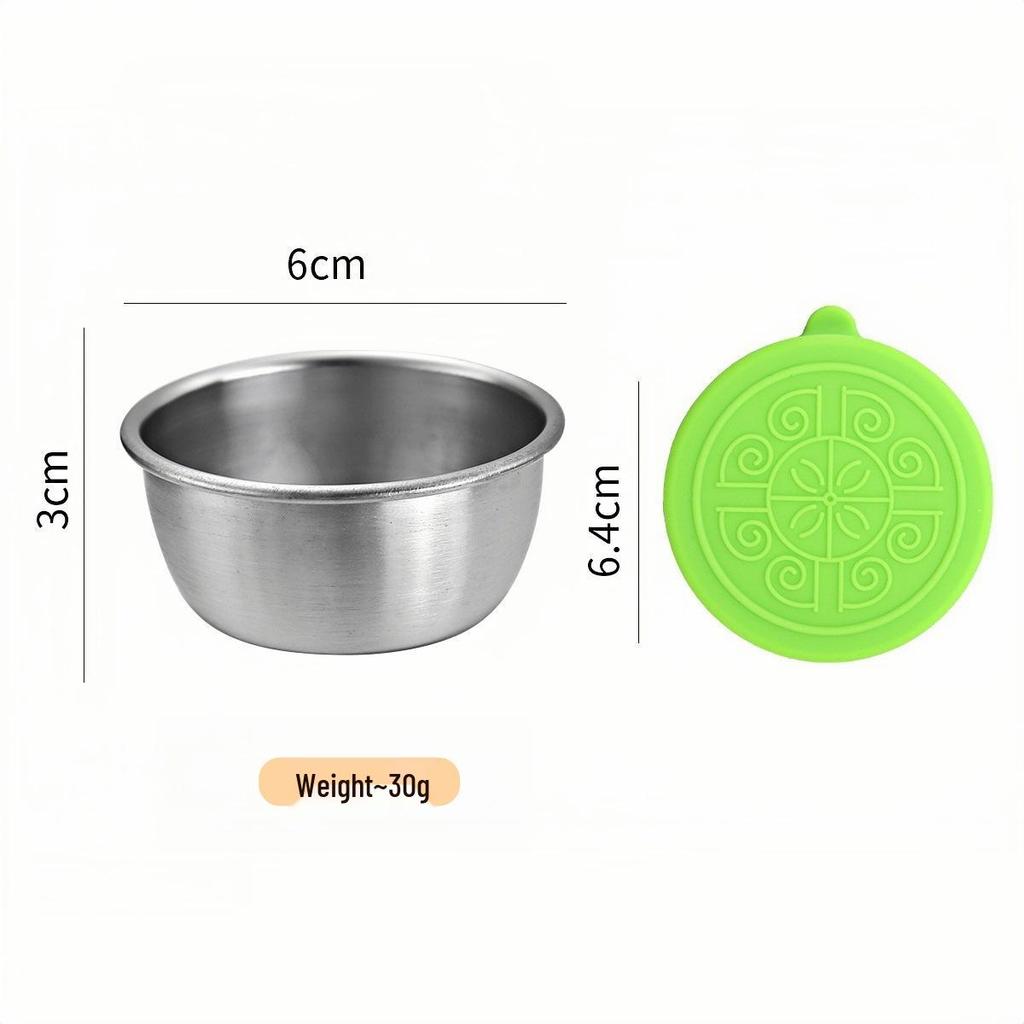 Stainless Steel Leak-Proof Sauce Cup with Silicone Lid for Portable Dipping and Salads