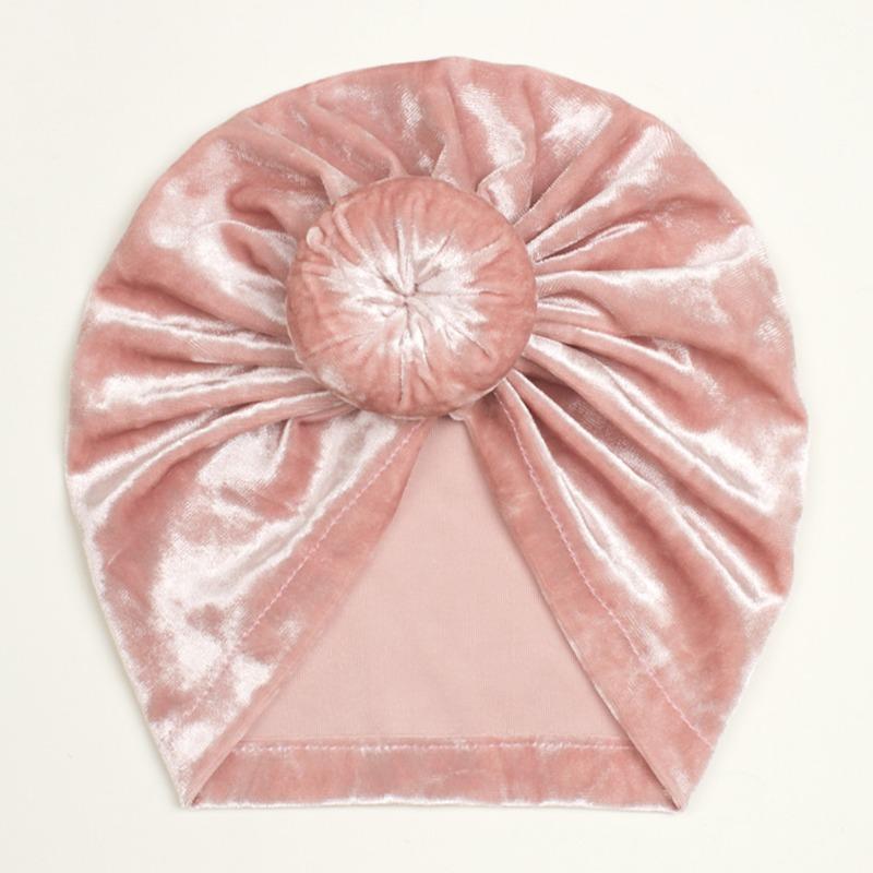 Autumn and winter baby new skin-friendly golden velvet hat, children's soft and delicate pullover hat, baby hat