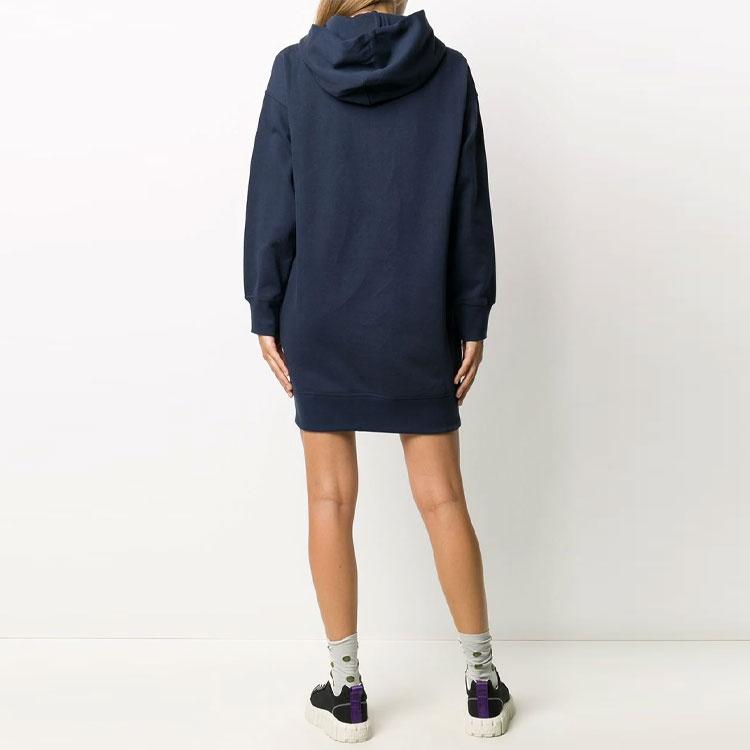 (WMNS) KENZO FW20 Logo Embroidered Fleece Lined hooded Long Sleeves Hoodie Navy Blue Women's FA62RO7724MO-76