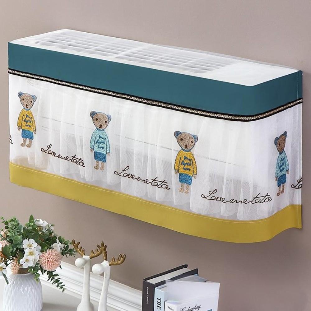 Wall Mounted Air Conditioner Dust Cover Anti-dust Portable Protective Cover Washable Cartoon Bear Print AC Covers Household