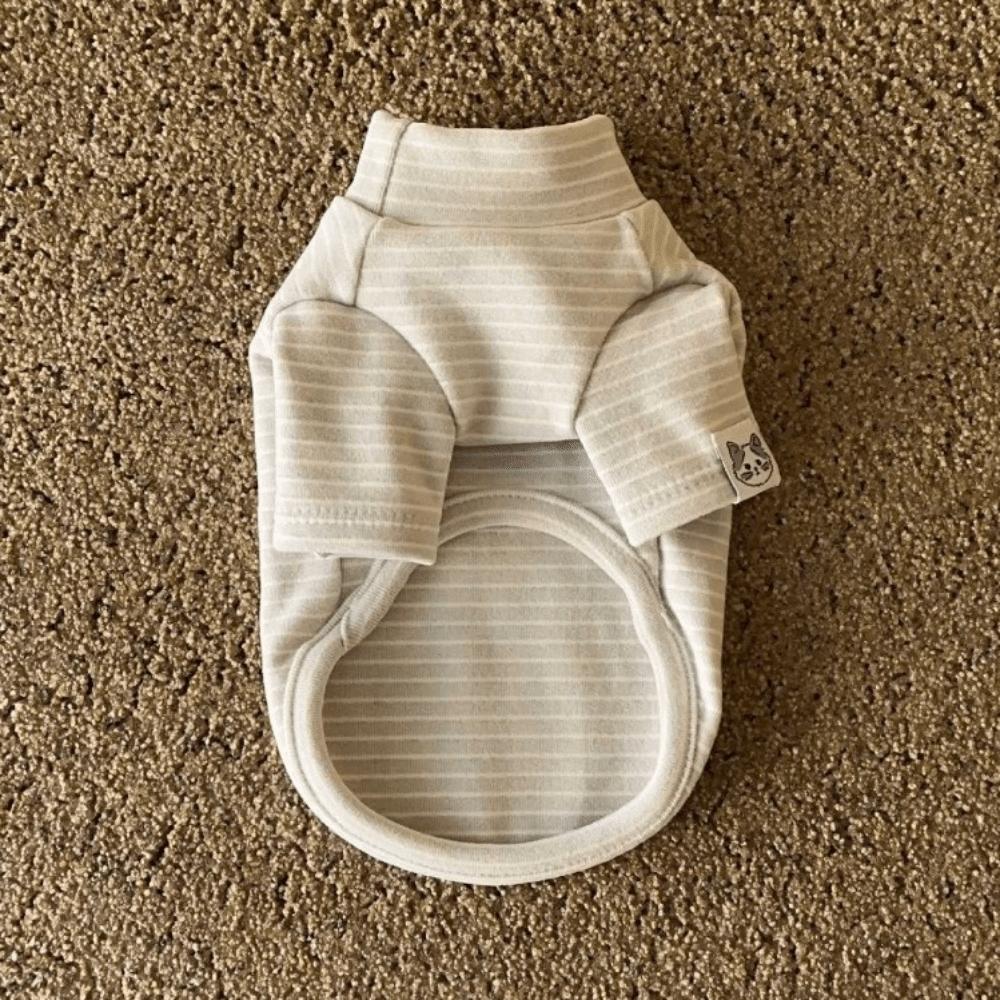 Polyester Puppy Hoodies Stripped Pattern Pet Clothing New Dog T-Shirts Pet Supplies