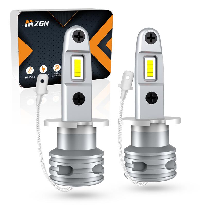 MZGN 2pcs H3 Led 24v Truck Led Lamp Mini Size for Car Led Bulb Auto Fog Light 6000K White H3(24V)