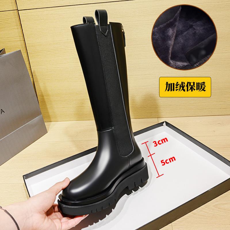 Double Tube Circumference Knight Boots Plus Large Tube Circumference Tall Tube Thick Leg Boots Martin Boots Fat Mm Cigarette Boots Large Size Women's