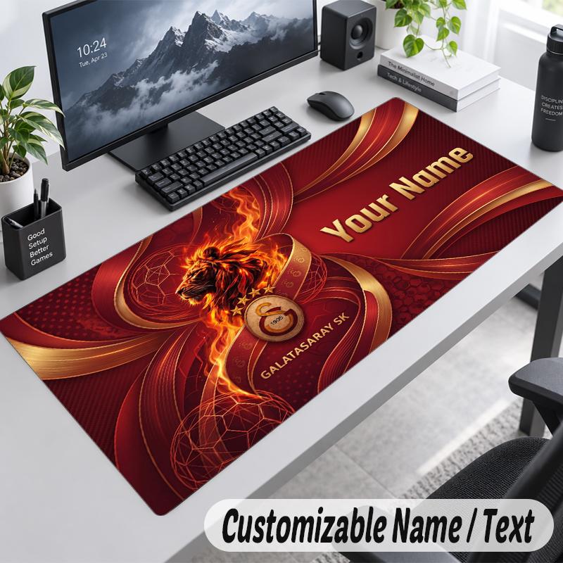 Custom Name Text Mouse Pad Galatasaray FC Personalized Desk Pad For Work And Gaming