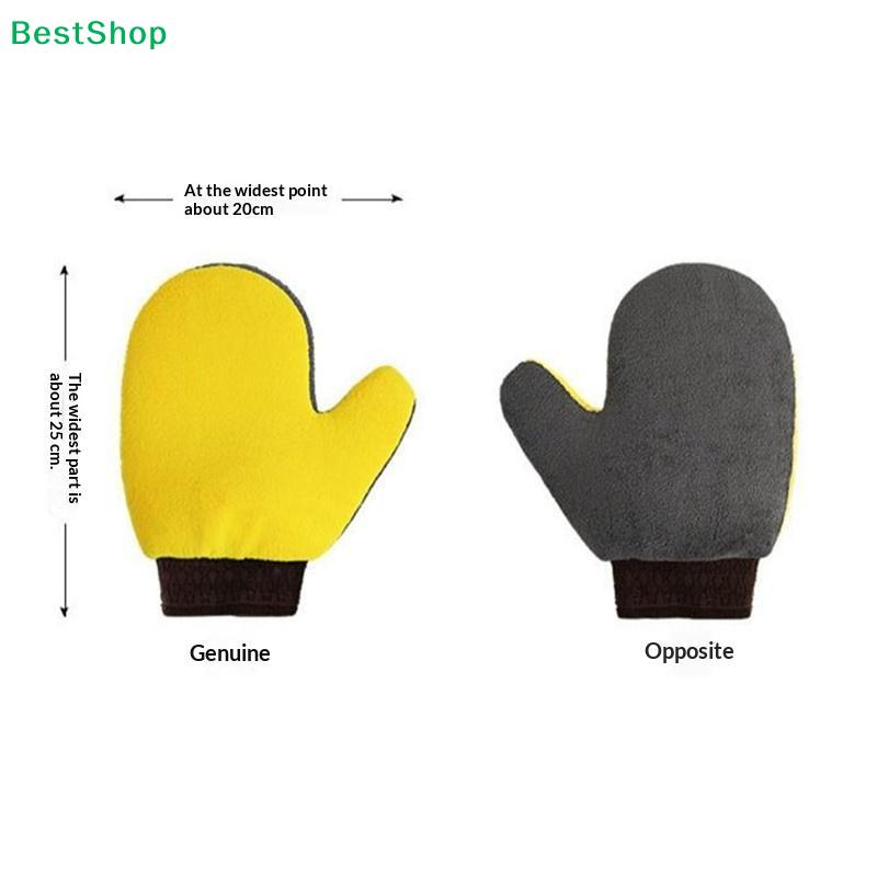 Double-Sided Microfiber Car Wash Mitt, Soft Plush Car Cleaning Glove for Scratch-Free Washing & Detailing
