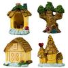 Micro Landscape Ornaments Resin Fairy Garden Accessories Small Wooden Tree Houses for Plants Fish Tank Decor DIY Scenes Cake