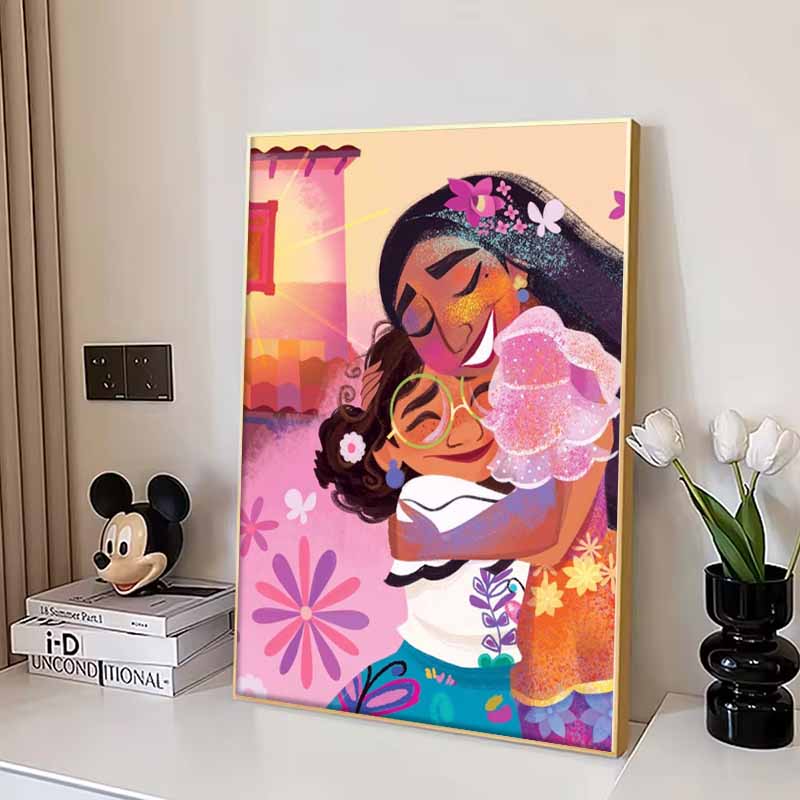 Disney 5D DIY Diamond Painting Mirabelle and Isabella Embracing Illustration in Full Magic House Embroidered Mosaic Cross Stitch Home Decor Gift Craft