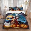 3pcs Halloween Jack And Sally Bedding Set, Includes 1 Quilt Cover and 2 Pillowcases, Comfortable Bedding with Stylish Design for Bedroom, Ma