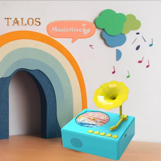 Grammophon-Spielzeug für Kinder mit 48 Karten, Früherziehung, Phonograph, Geschichten-Musik-Player, Recorder, Spieluhr, interaktives Geschichtenerzähl-Spielzeug für Kleinkinder