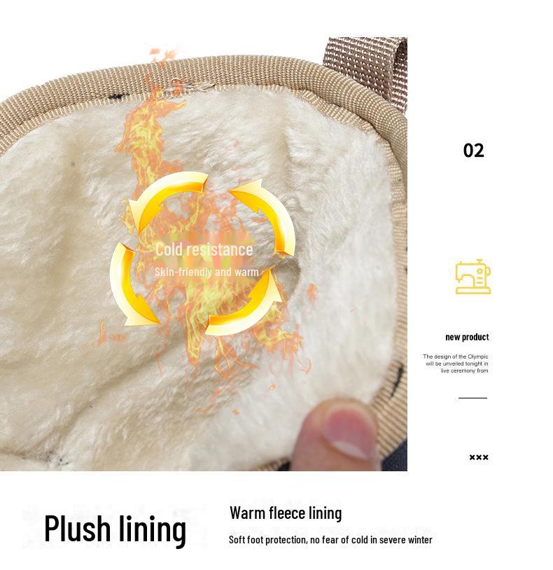 Pánské zimní sametové vysoké nepromokavé protiskluzové sněhule