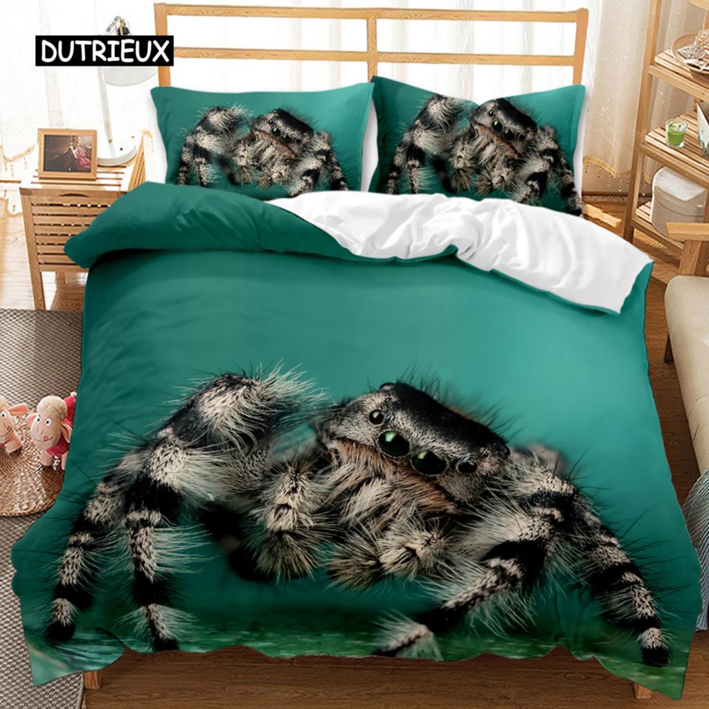 

Комплект пододеяльников Spider с 3D-принтом, коричневый комплект одеял Spider Twin, комплект одеял с насекомыми, двуспальный, размера «king-size», полиэстеровый чехол-кровать EU single(135x200cm)