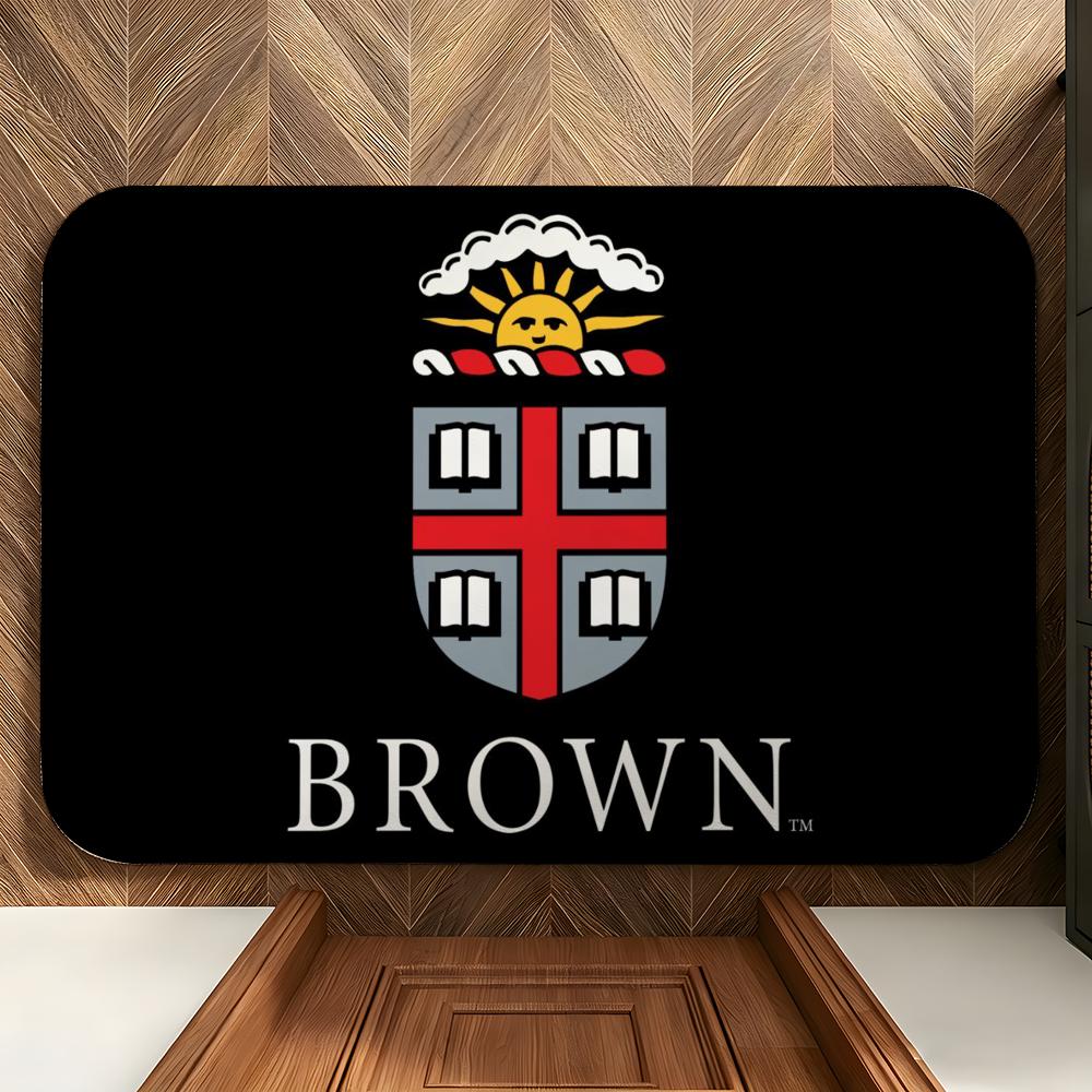 Education B-Brown U-University Floor Mat Soft Flannel Entrance Door Mat Non Slip Absorbent Bathroom Bedroom Floor Rug