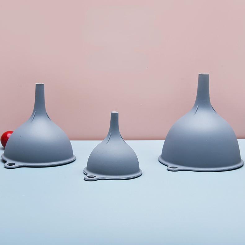 Silicone Oil Funnel Three-piece Multifunctional Funnel Set Filter Oil Pot Kitchen Household Pour Oil Filter Funnel