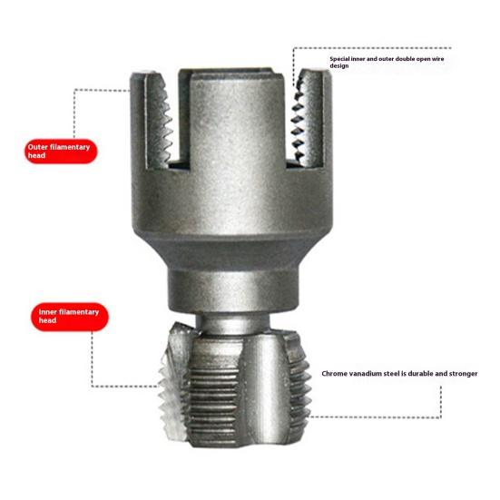 Sada závitníků na trubky, elektrická vrtačka, kompatibilní s PVC trubkou, sada nástrojů pro závitování 1/2'' 3/4'' vnitřní a vnější závitování